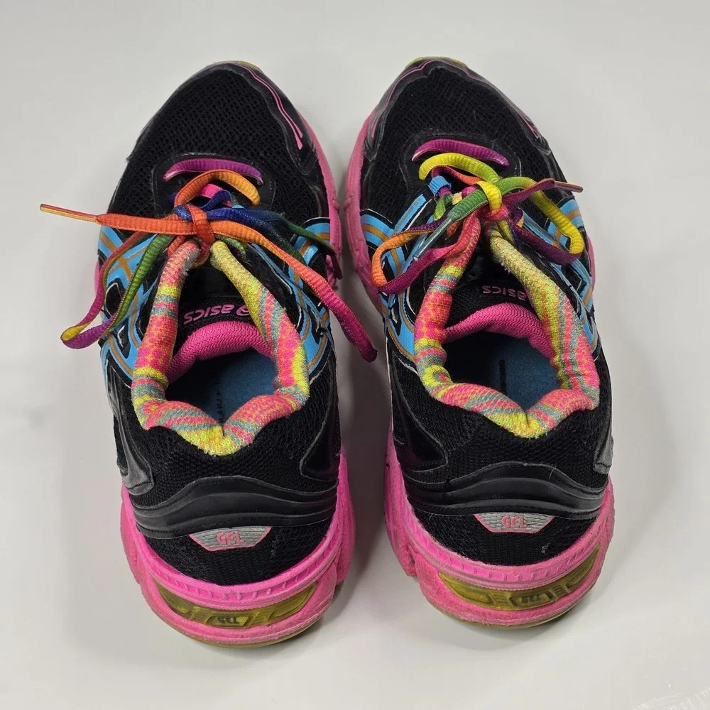 ASICS GEL Shoes Womens Size 9.5 Black Multicolor‎ Running Sneakers T27BQ